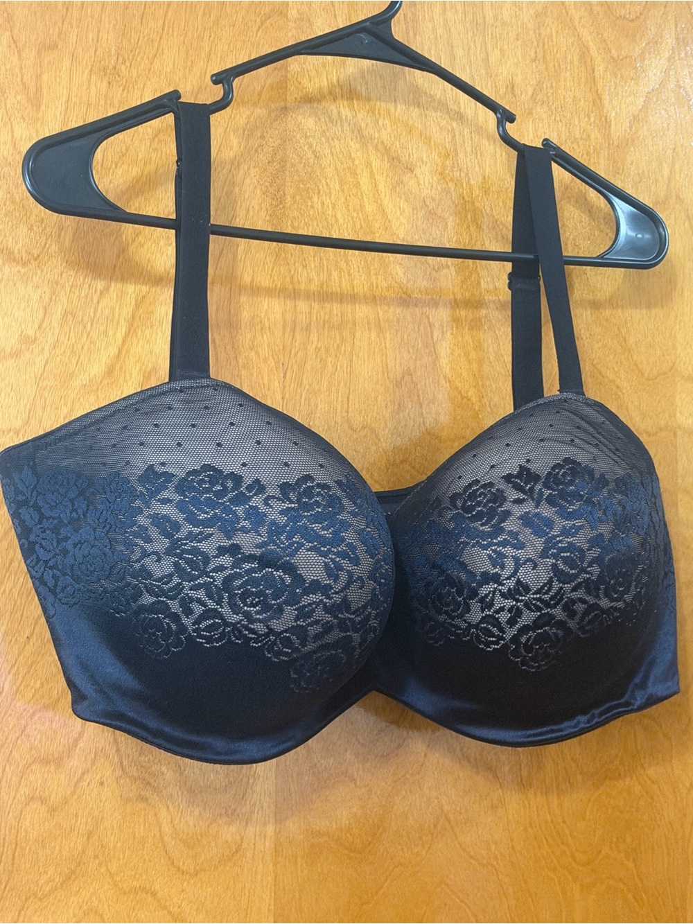 Soma Black Lace-Overlay T-Shirt Bra